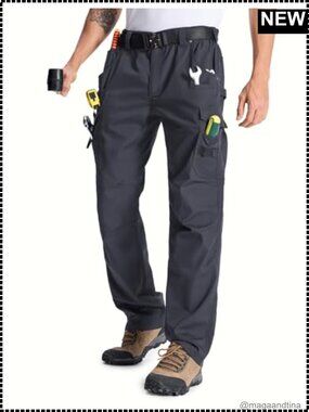 Men's Cargo Tactical Pants 11 Pockets Work Hiking Ripstop Water Resistant